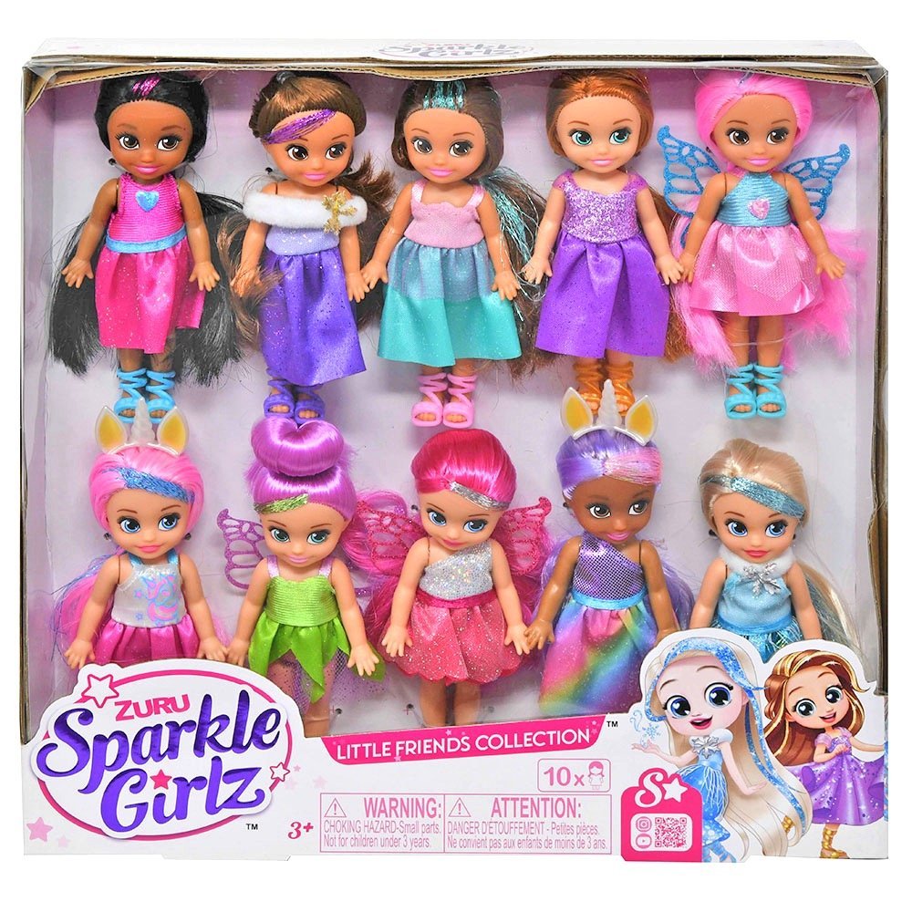 Wholesale Zuru Sparkle Girlz 10pk Fantasy Little Friend 4.5" Doll Collection in Window box
