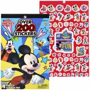Wholesale Mickey 4 Sheet Foil Cover Sticker Pad, 200+ Stickers