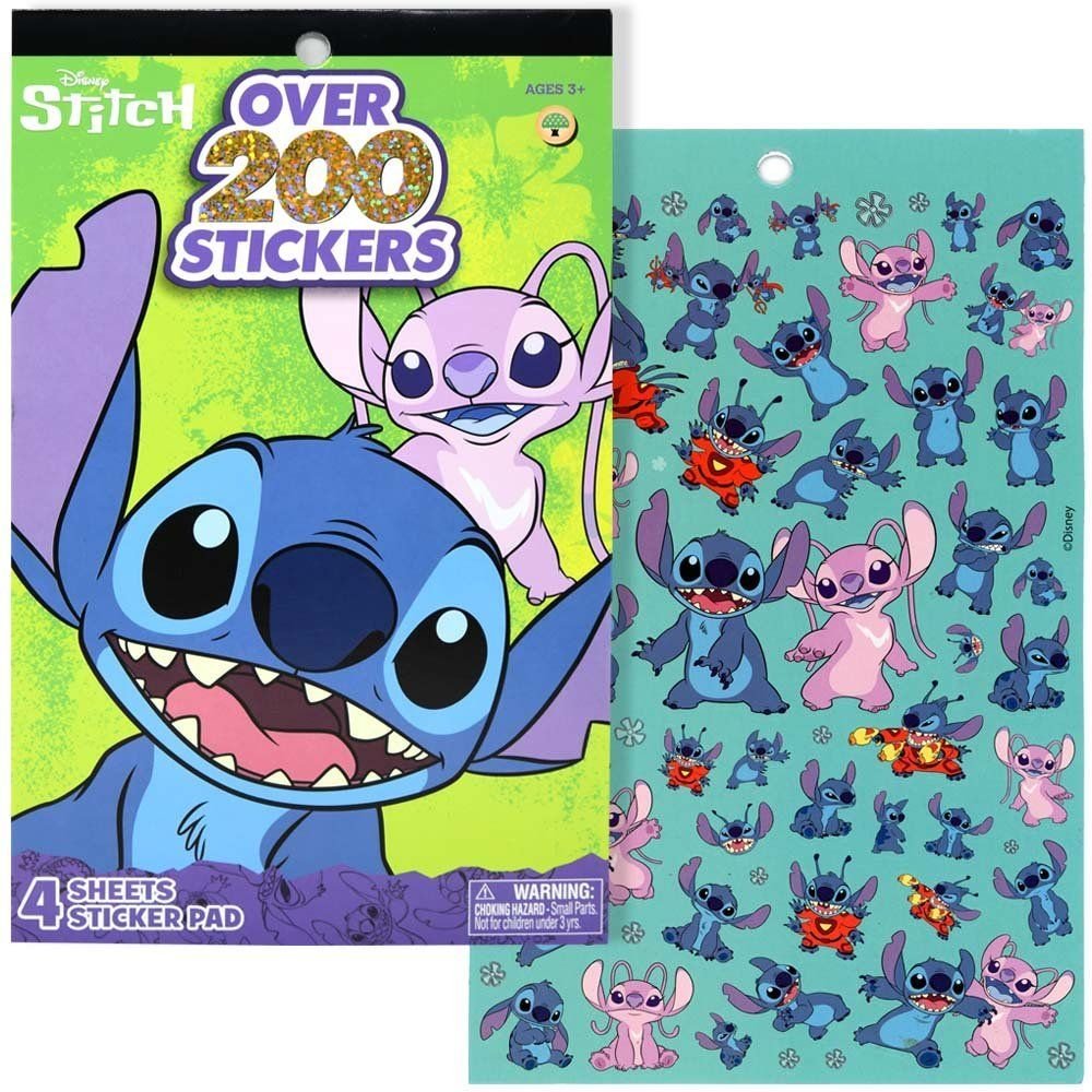 Wholesale Stitch 4 Sheet Foil Cover Sticker Pad, 200+ Stickers