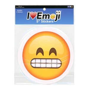 Wholesale Emoji 2pcs 5" Siticker Clenched Teeth Face and Smirking Face.