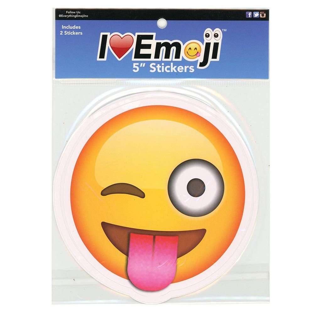 Wholesale Emoji 5" Siticker winking Face and Smile Face.