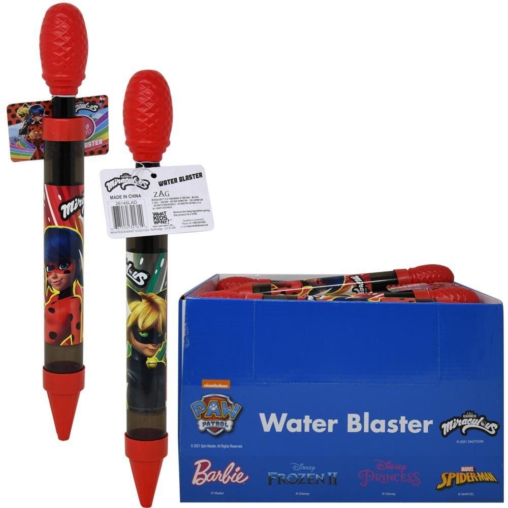 Wholesale Miraculous Ladybug Water Blaster with hangtag in PDQ