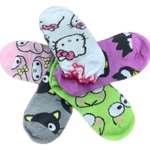 Wholesale Hello Kitty 5pk No Show Ankle Socks Size 6-8.5