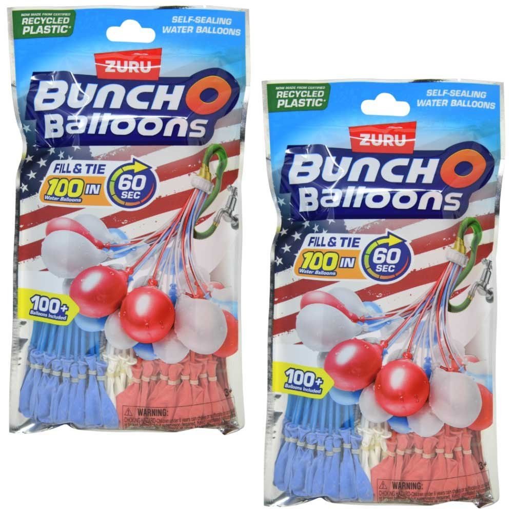 Wholesale Zuru Bunch O Balloons- Red,White,Blue 3pk Rapid Fill in Foil bag and PDQ,