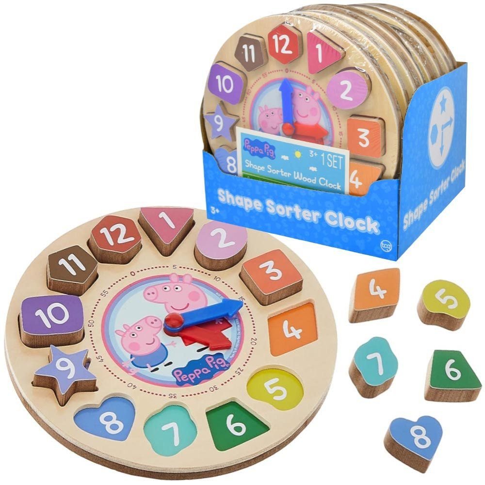 Wholesale Peppa Pig 12 Piece Shape Sorter Clock