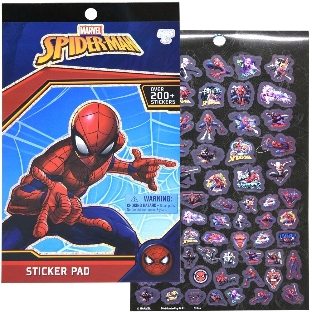 Wholesale Spiderman 4 Sheet Foil Cover Sticker Pad, 200+ Stickers