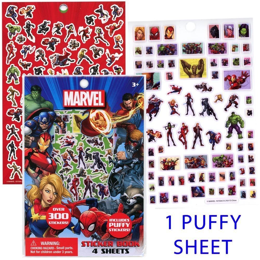 Wholesale Avengers Sticker Book with Puffy Stickers 4 Sheet