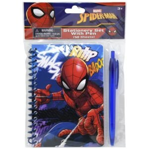 Wholesale Spiderman "Movie " Spiral Notebook with Pen in Poly Bag with Header 50 Sheets