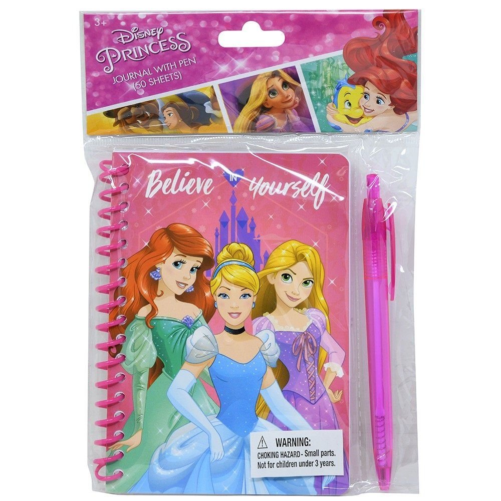 Wholesale Princess Spiral Notebook with Pen in Poly Bag with Header 50 Sheets