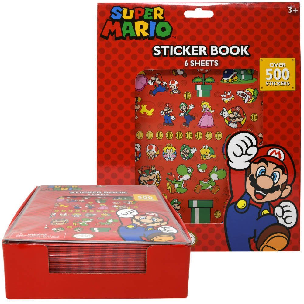 Wholesale Mario 8x10" 6 Sheets Sticker Book in PDQ