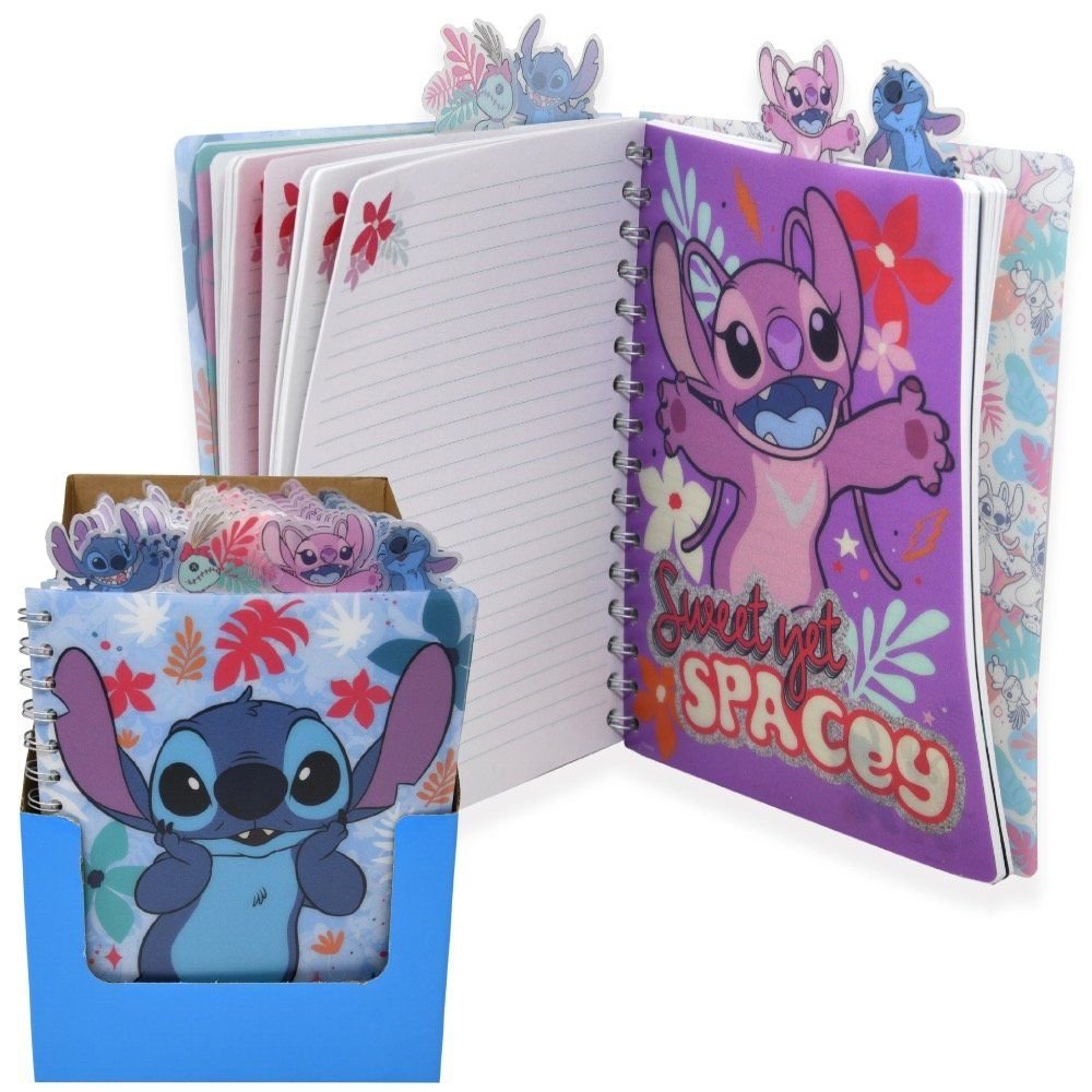 Wholesale Stitch 4 Tabbed Spiral 96pg Journal in PDQ