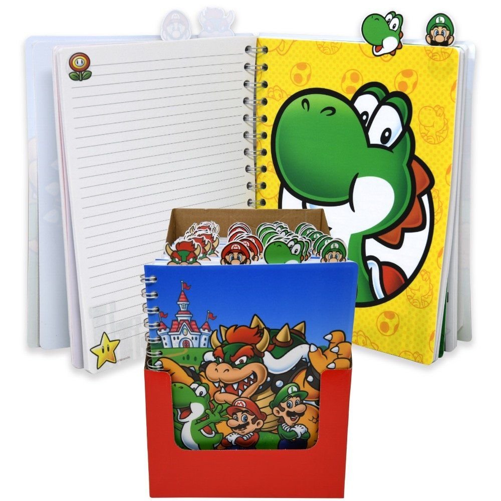 Wholesale Mario 4 Tabbed Spiral 96pg Journal in PDQ