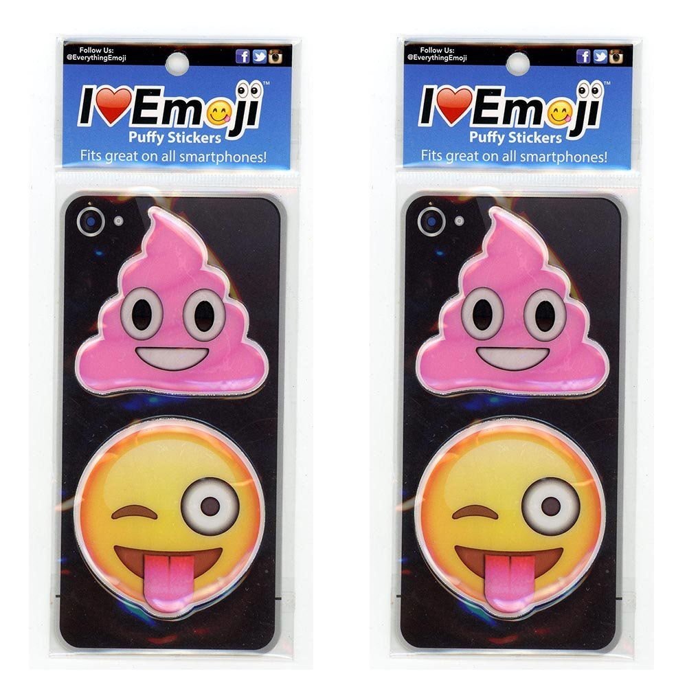 Wholesale Emoji 2"Puffy Sticker Set 2pcs in a Pack.