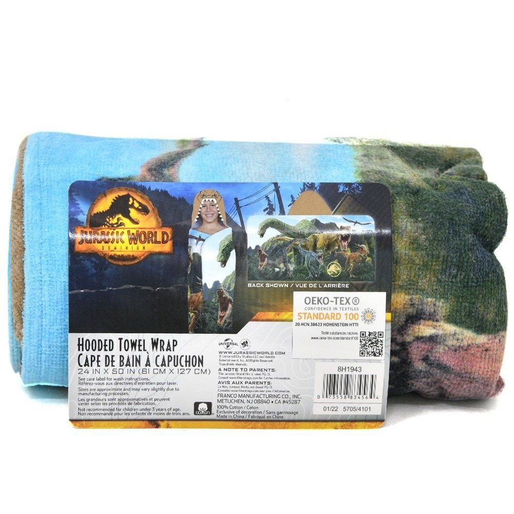 Wholesale Jurassic World 3 Jurassic Township Hooded Towel Wrap94 cs