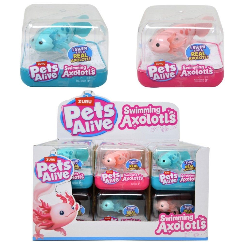 Wholesale Zuru Pets Alive Robo Swimming Axolotl in cube in display - Series 1