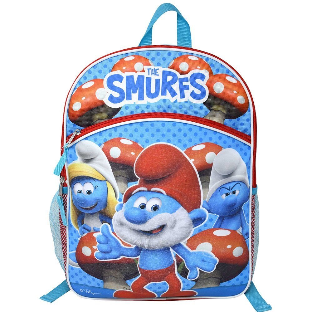 Wholesale Smurfs 16" Backpack with 1 front pocket