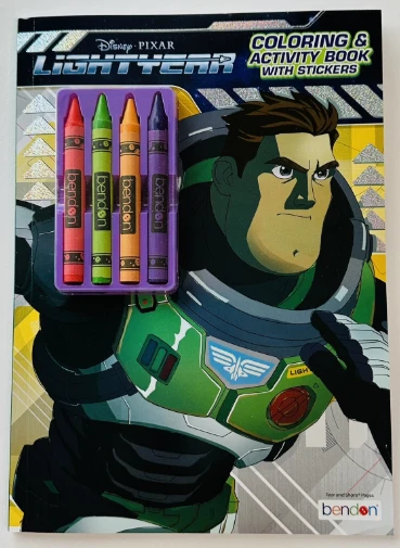 Bendon Great Buy Lightyear Coloring & Activity Book W/4-Crayons & S