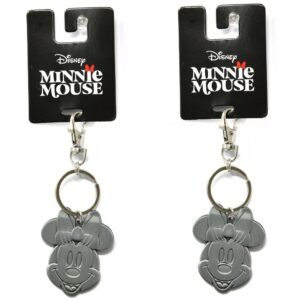 Wholesale Minnie Embossed Metal Bag Clip Accessory Dangle Keychain on Header Card