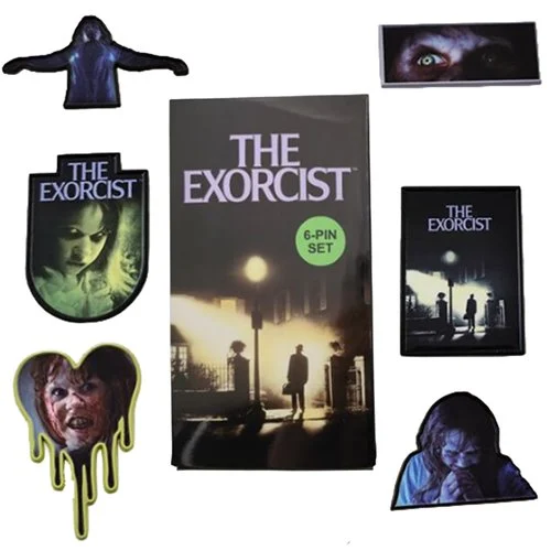 The Exorcist Enamel Pin VHS 6-Piece Set- Entertainment Earth Exclusive