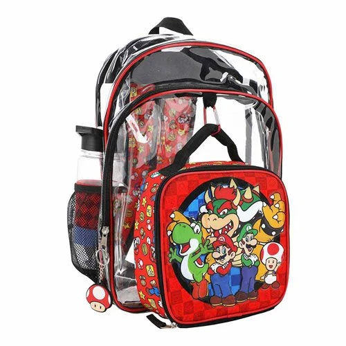 Super Mario Bros. Icons Clear Youth Backpack 5-Piece Set - Image 2