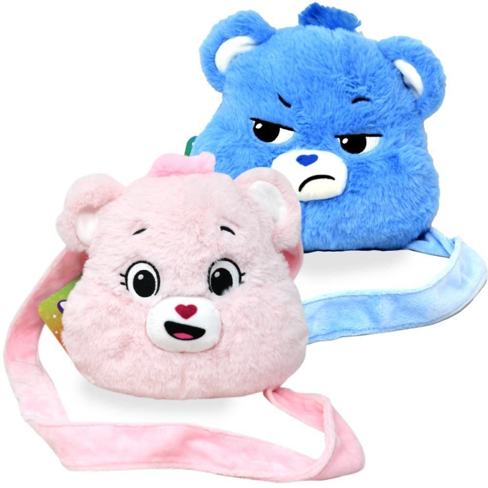 Wholesale Care Bears Head Shaped Plush Shoulder bag Cross body with Hangtag 2 Asstd.
