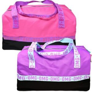 Wholesale Color Splash Large Duffle Bag in 300D Polyester with BFF embroidered trim and handles Asstd.