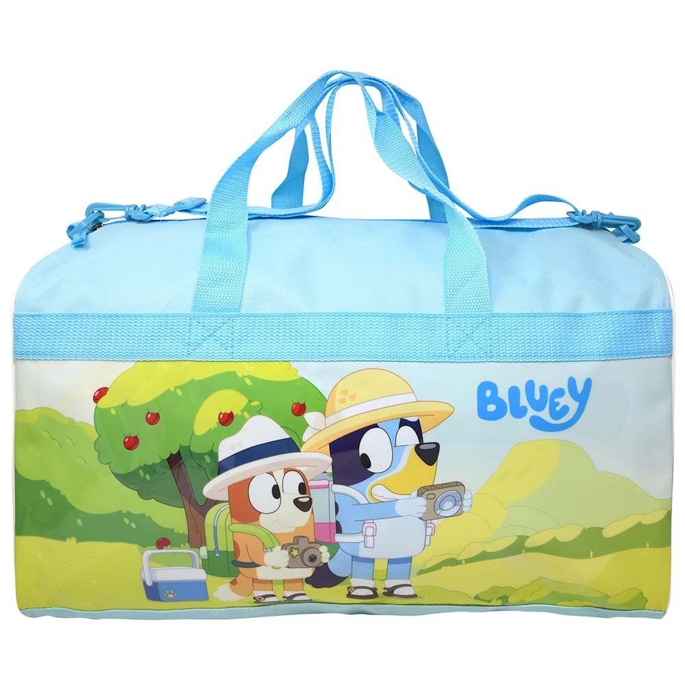 Wholesale Bluey 600D Polyester Duffle Bag with printed PVC Side Panels