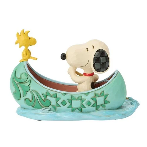 Peanuts Snoopy and Woodstock in Canoe by Jim Shore Statue - Image 3