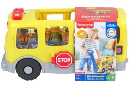 Fisher-Price Little People Big Yellow School Bus W/4 Figs.