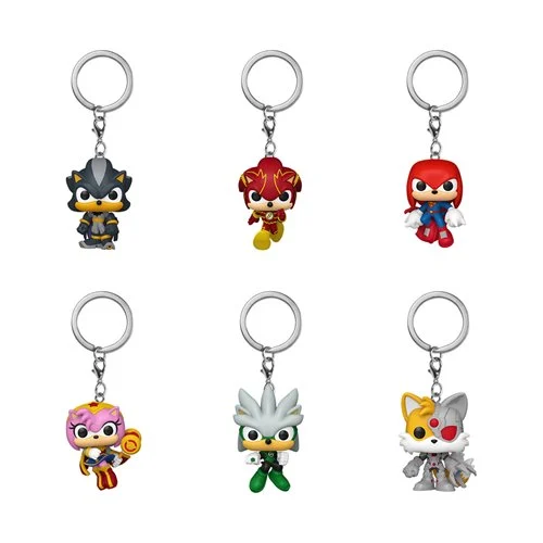 Justice League x Sonic the Hedgehog Funko Pocket Pop! Key Chain Display Case of 12