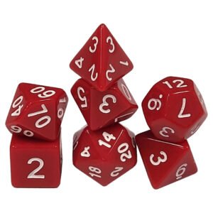 7-Set: 16mm Resin Dice: Classic: Red