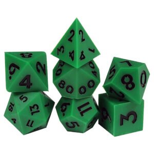 7-Set: 16mm Bouncy Silicone Dice: Green