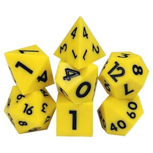 7-Set: 16mm Bouncy Silicone Dice: Yellow