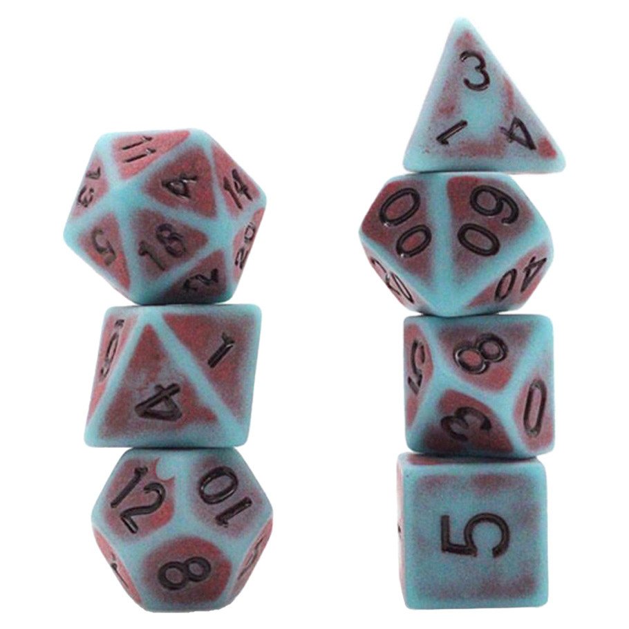 7-Set: 16mm Resin Dice: Ancient: Blue & Red