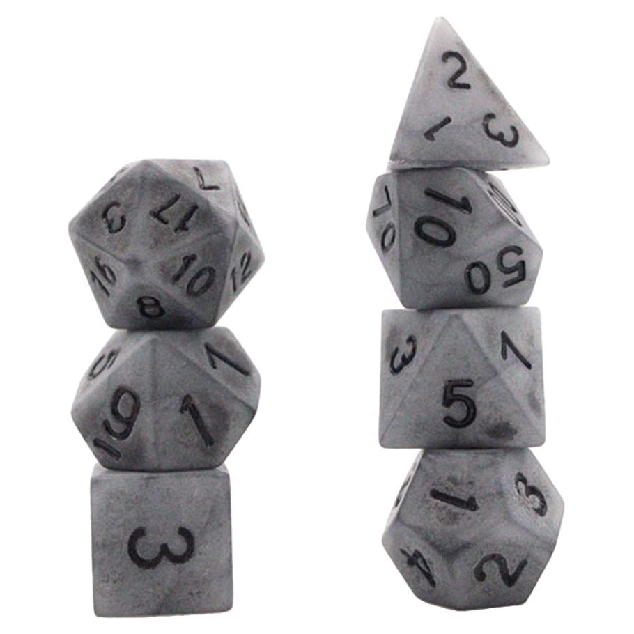 7-Set: 16mm Resin Dice: Ancient: Silver