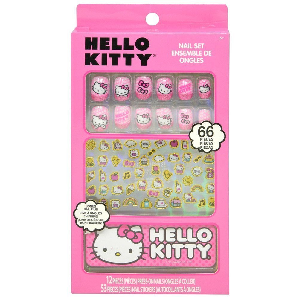 Wholesale Hello Kitty Nail Art Stickers and Nails Set in Box