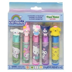Wholesale Hello Kitty & Friends 5pk Lip Balm With Figurine Toppper