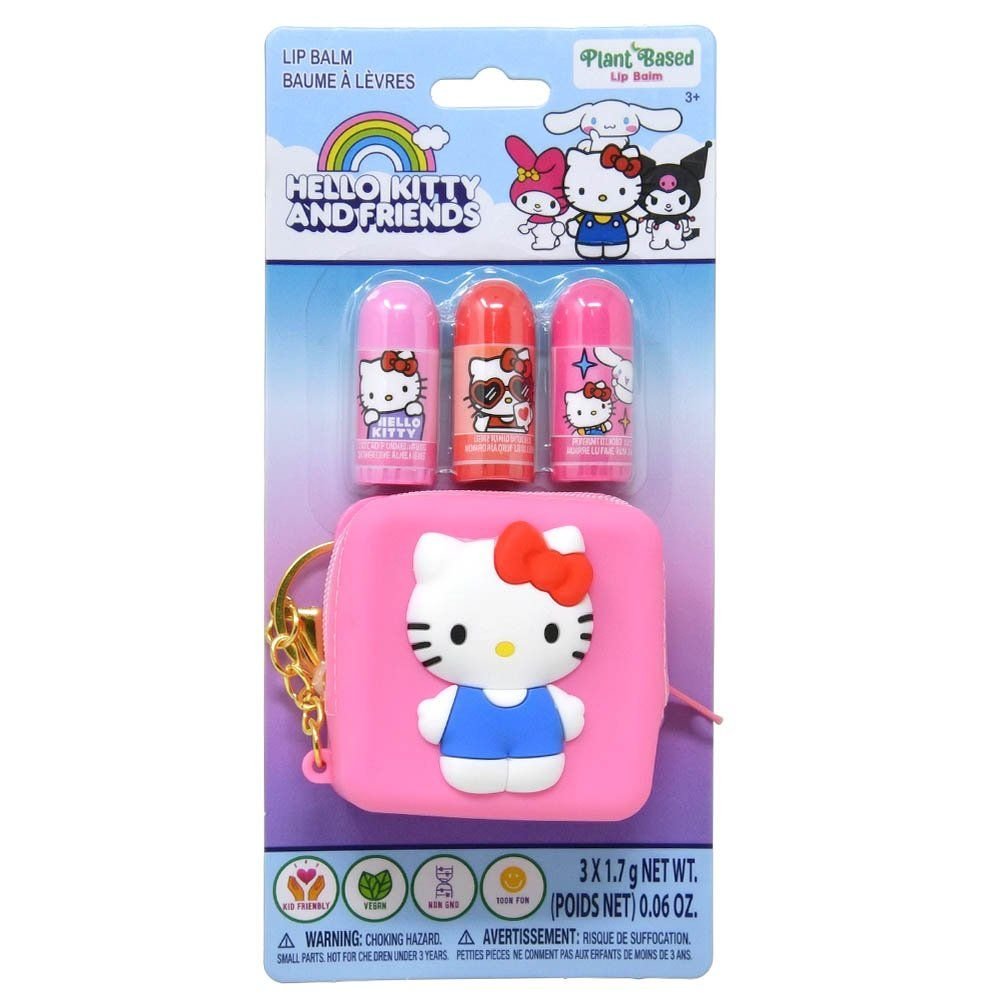 Wholesale Hello Kitty 3pk Lip Balm with Silicone Bag on Card