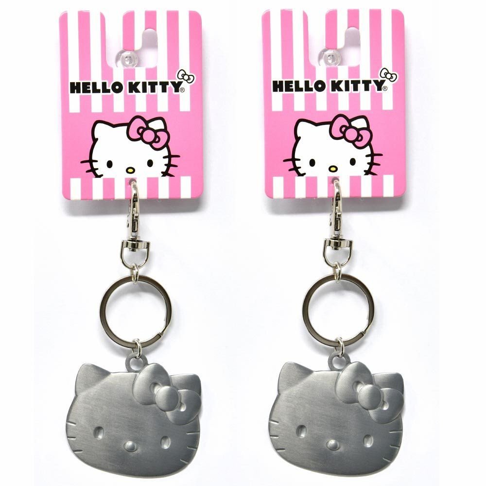 Wholesale Hello Kitty Embossed Metal Bag Clip Accessory Dangle Keychain on Header Card