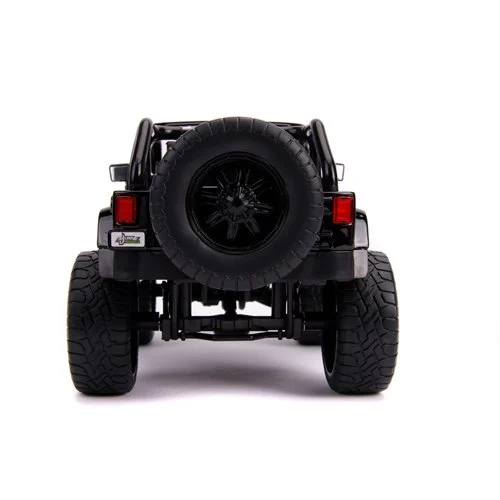 Just Trucks 2007 Jeep Wrangler Black and Pink Camo 1:24 Scale Die-Cast Metal Vehicle with Tire Rack - Image 3