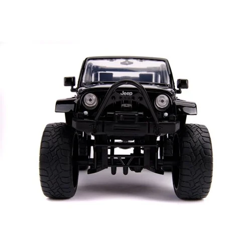 Just Trucks 2007 Jeep Wrangler Black and Pink Camo 1:24 Scale Die-Cast Metal Vehicle with Tire Rack - Image 5