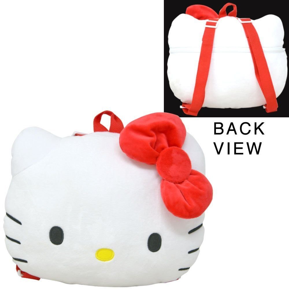 Wholesale Hello Kitty Red Head Shaped Plush Backpack 10x13"