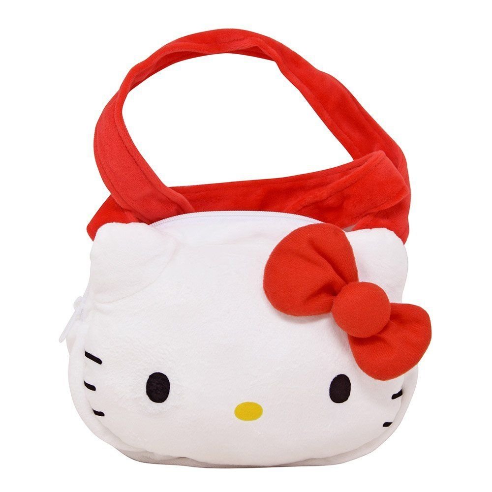 Wholesale Hello Kitty Red Head Shaped Plush Shoulder bag Cross body with Hangtag