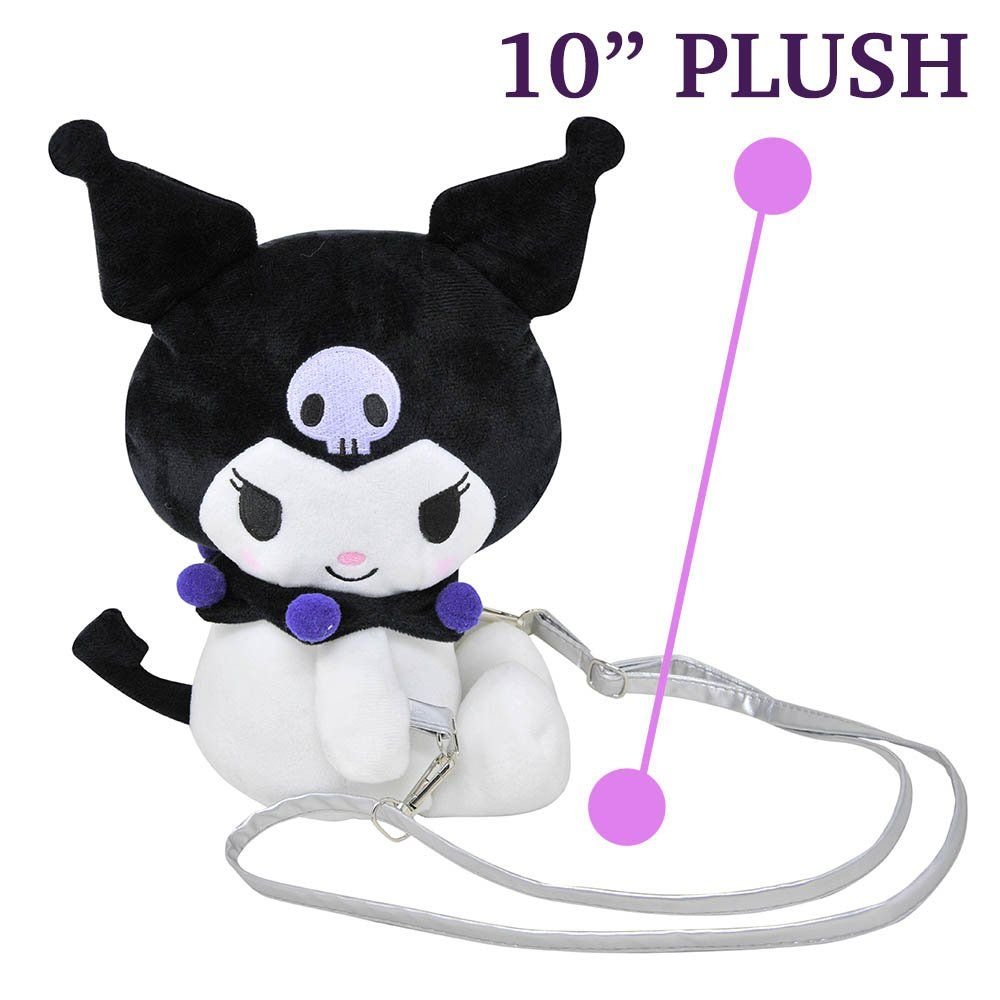 Wholesale Hello Kitty Kuromi Plush Hugger Crossbody with PU strap