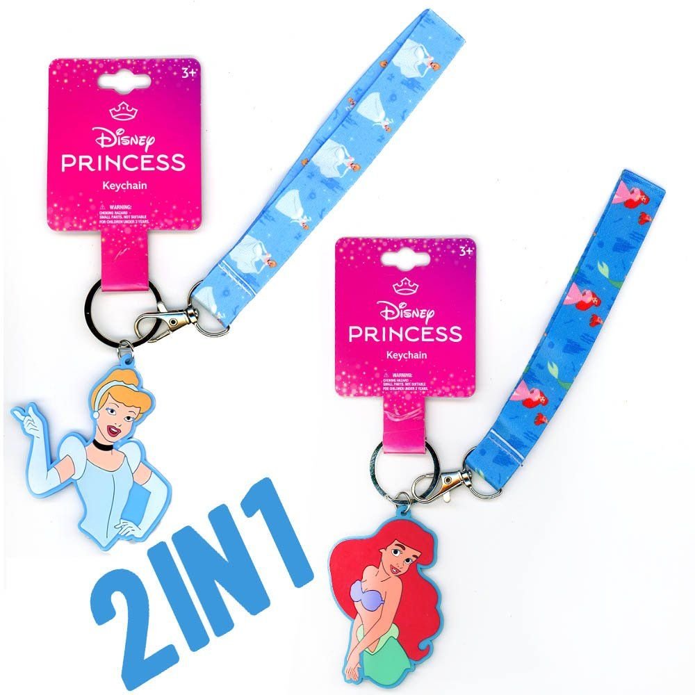 Wholesale No Online Princess Lanyard with Rubber Keychain 2 Asstd.