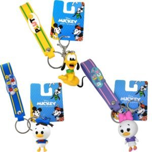 Wholesale Disney Friends 3D Molded Rubber Keychain with Wrist Strap