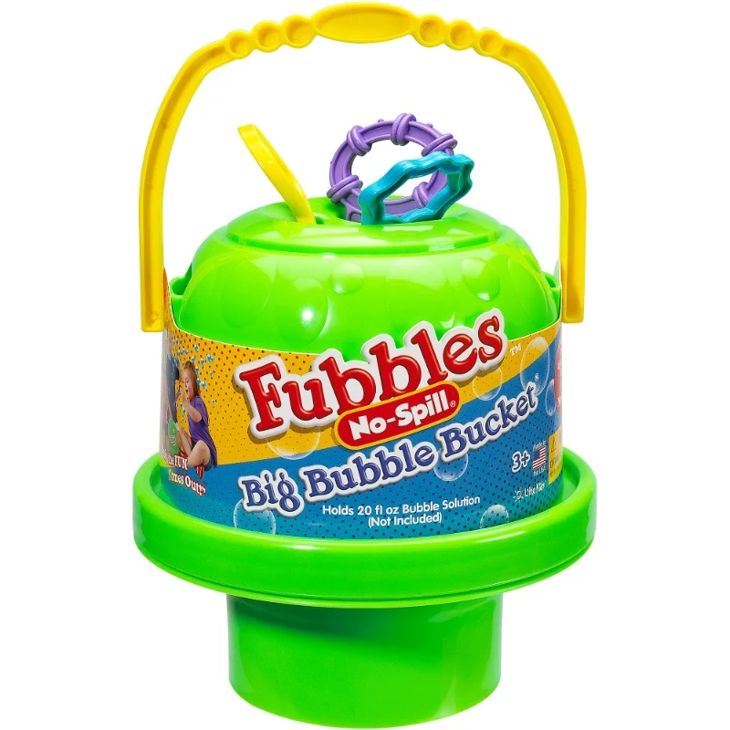Lil Kids Fubbles No-Spill Big Bubble Bucket w/ Bubble Solution