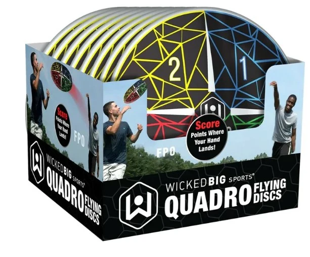 Lil Kids Wicked Big Sports Quadro Flying Disc-New