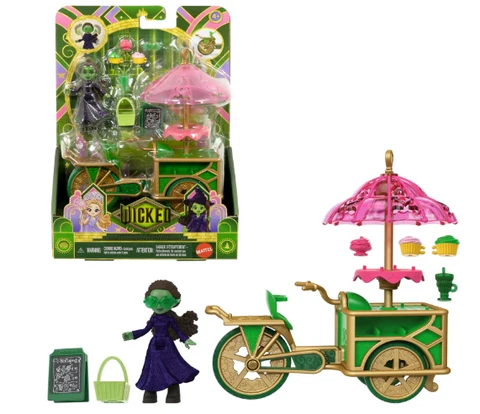 Mattel Universal Pictures’ Wicked Emerald City Dessert Cart Toy with Cart & Elphaba Small Doll - Image 2