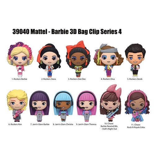 Barbie Series 4 3D Foam Bag Clip Display Case of 24 - Image 4